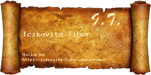 Iczkovits Tibor névjegykártya