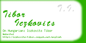 tibor iczkovits business card